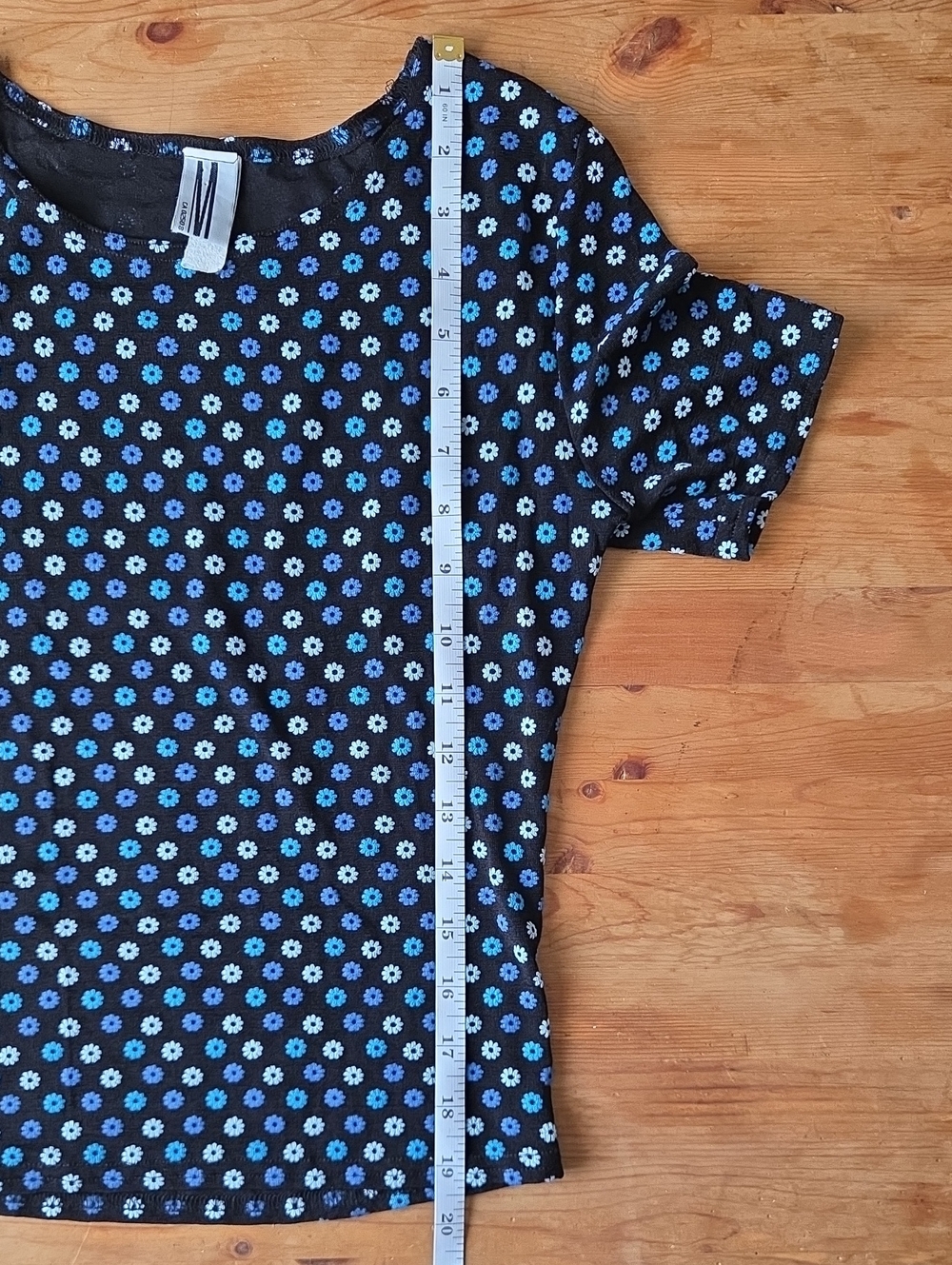 Vintage 90s Y2K Mariposa Slinky Raised Floral Dot Short Sleeve Top M - Picture 9 of 9